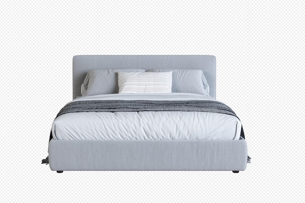 Isoliertes modernes Bett in 3D-Rendering