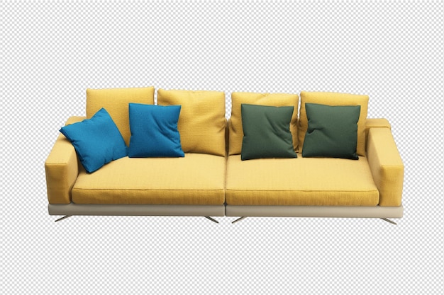 Isoliertes modernes sofa in 3d-rendering