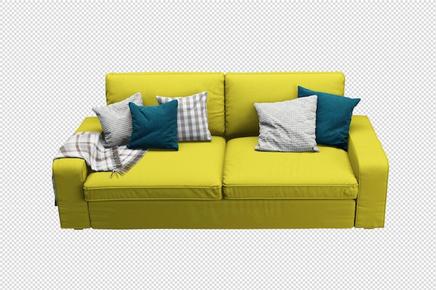 Isoliertes modernes Sofa in 3D-Rendering
