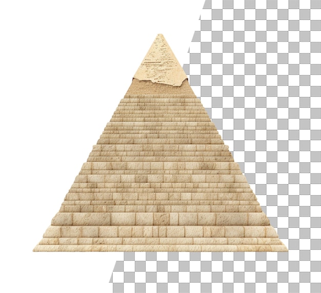 Isoliertes pyramidenobjekt mit durchsichtigem hintergrund