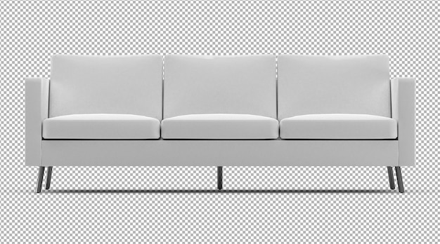 PSD isoliertes realistisches 3d-sofa