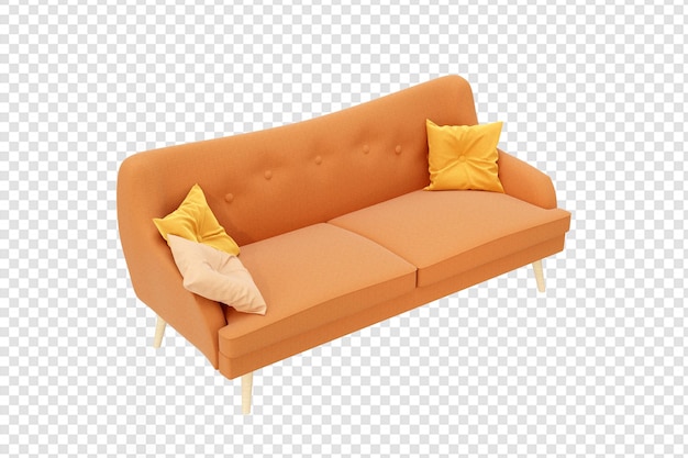 Isoliertes sofa in 3d-rendering