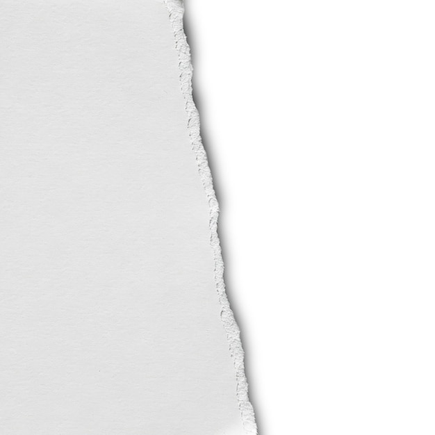 Isoliertes Stück zerrissenes Papier, das die Textur zeigt