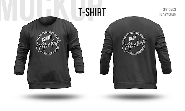 Isoliertes T-Shirt Vorder- und Rückansicht Mockup