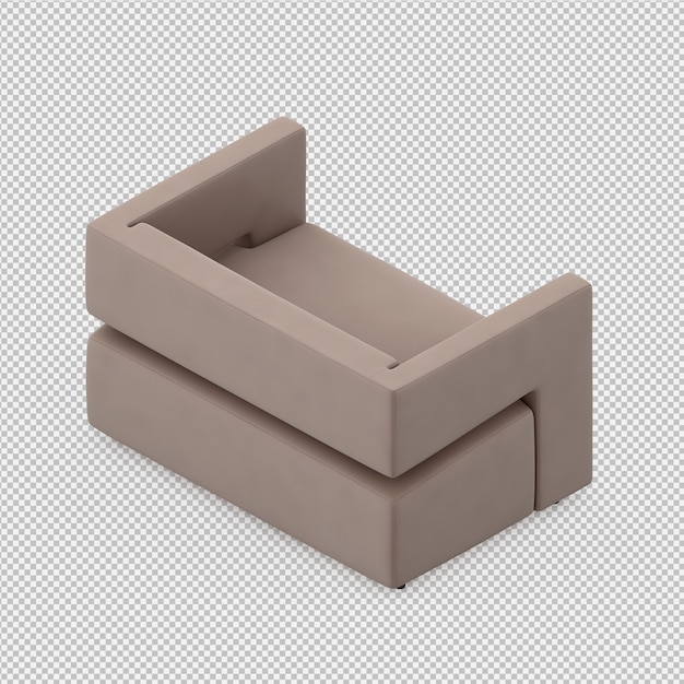 isometric armchair 3d rendering