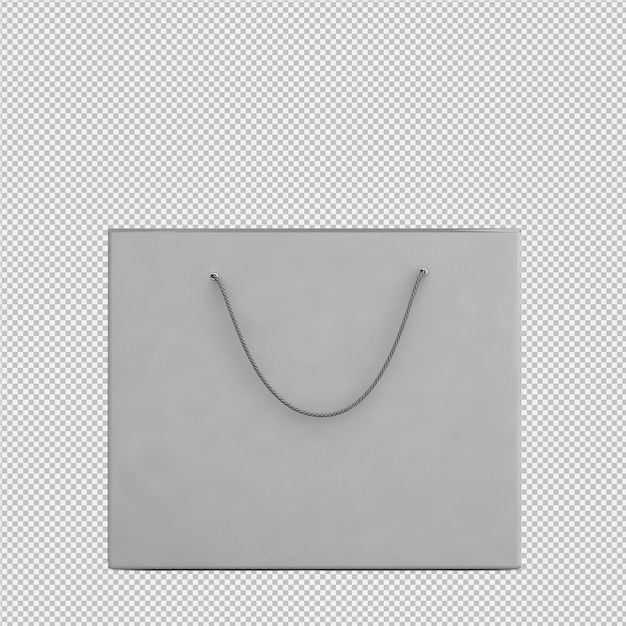 PSD isometric bag 3d rendu isolé