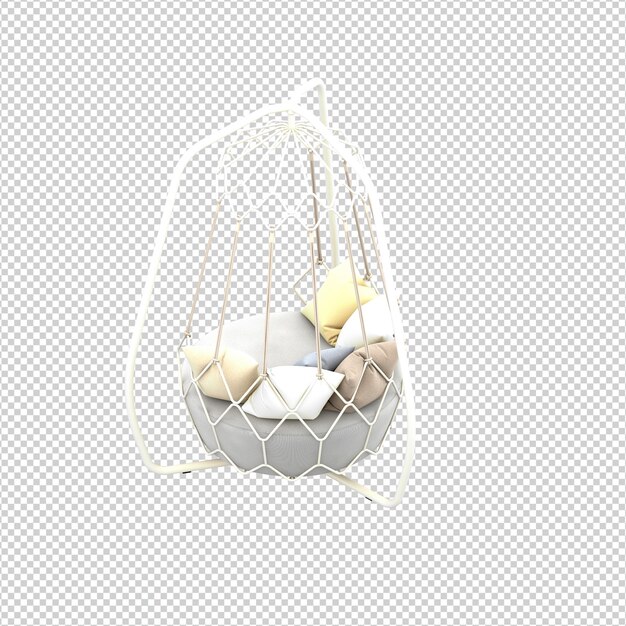 isometric chair 3d isolated rendering