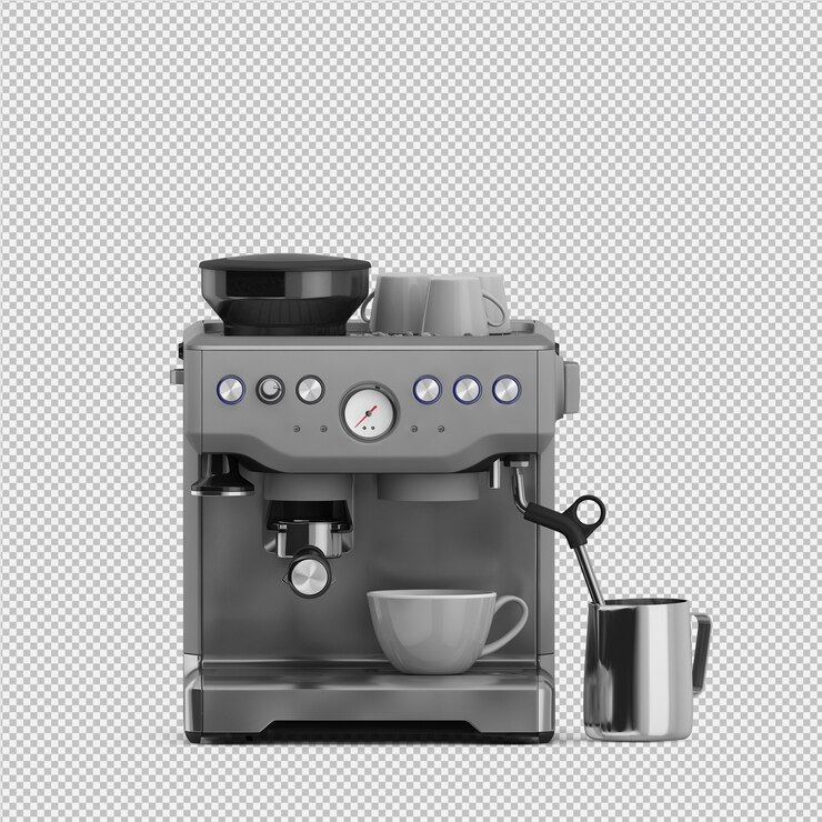 Isometric coffee machine 3D isolated render
