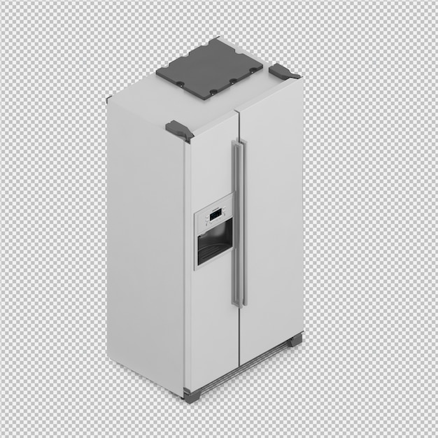 PSD isometric fridge 3d rendu isolé