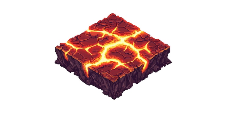 PSD isometric lava rock tile