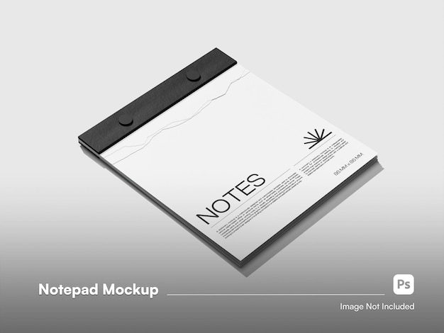 Isometric notepad rip calendario 3d mockup aislado