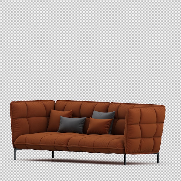 Isometric Sofa 3D isolated render