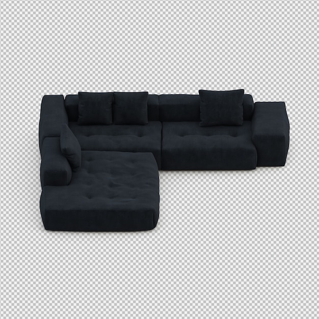 Isometric Sofa 3D isolated render