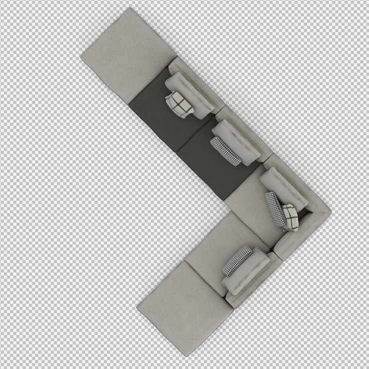 PSD isometric sofa 3d isolated render