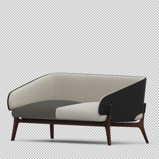 Isometric Sofa 3D isolated render