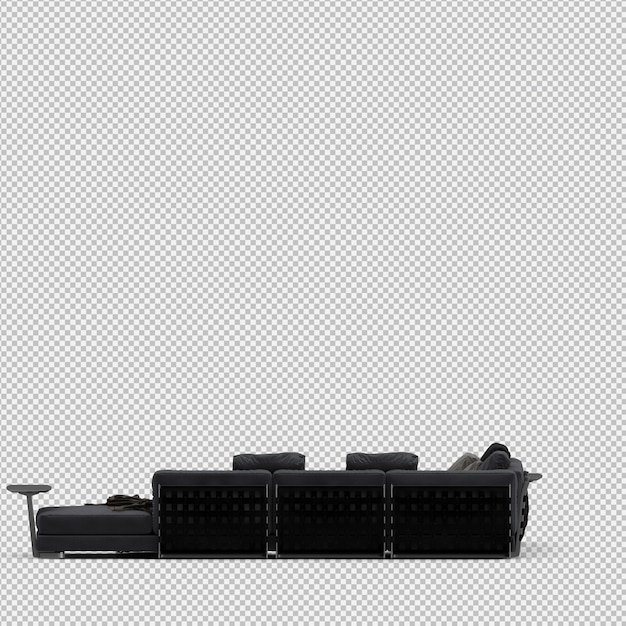 PSD isometric sofa 3d isolated render