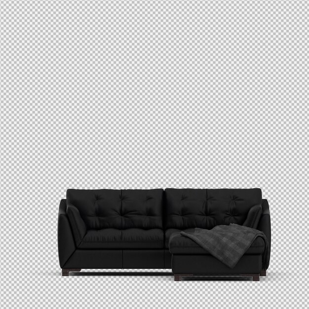 PSD isometric sofa 3d isolated render