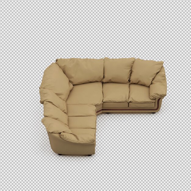 Isometric Sofa 3d Rendu Isolé