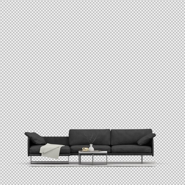 Isometric Sofa 3d Rendu Isolé