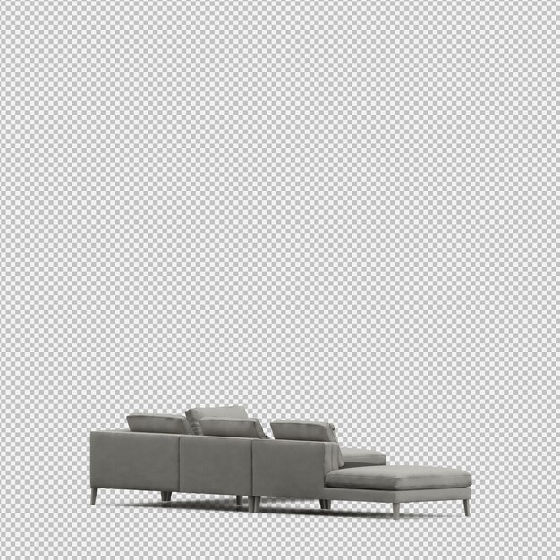 Isometric Sofa 3d Rendu Isolé