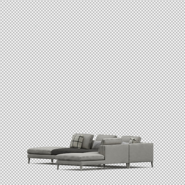 Isometric Sofa 3d Rendu Isolé