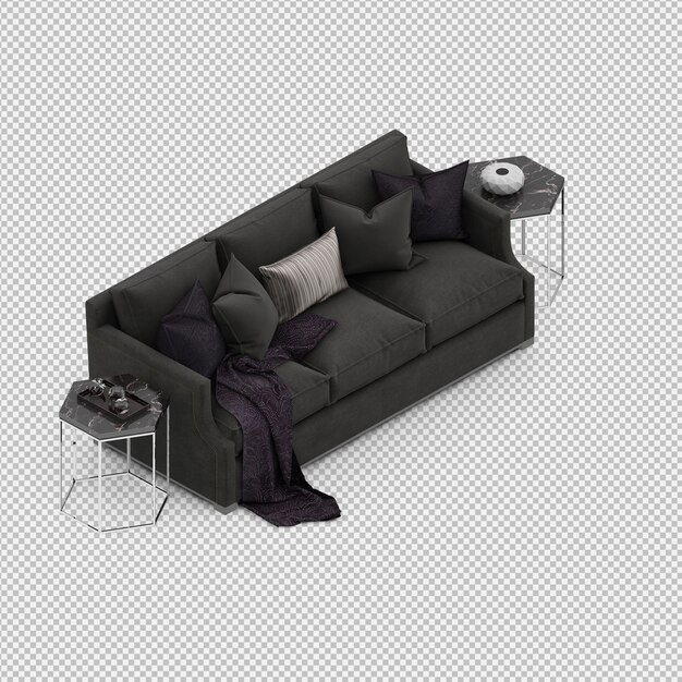 Isometric Sofa 3d Rendu Isolé