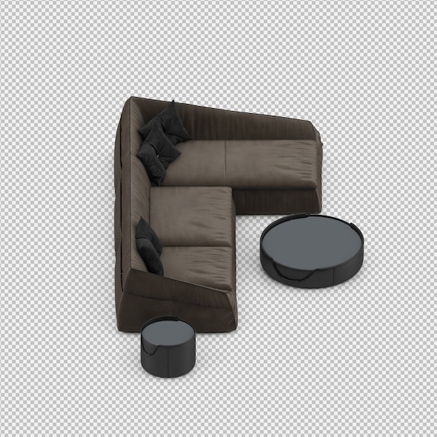 Isometric Sofa 3D rendu isolé