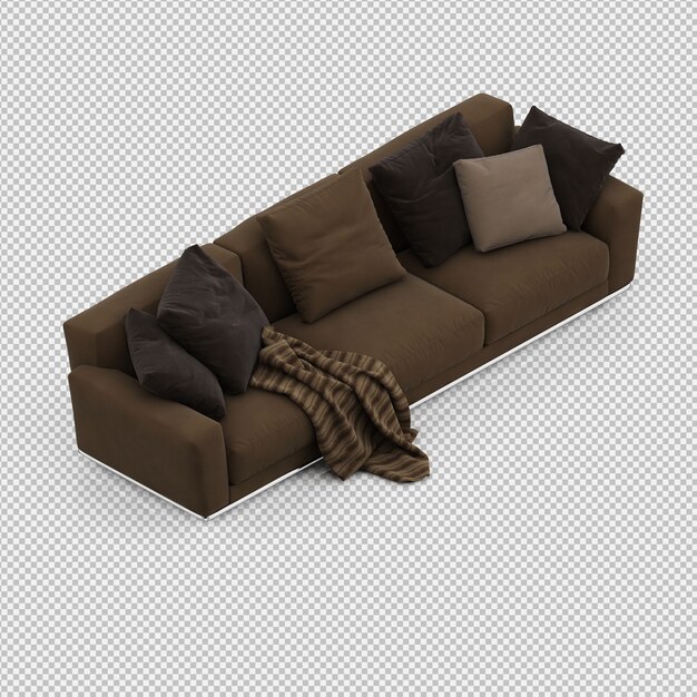 Isometric Sofa 3D rendu isolé