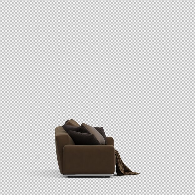 Isometric Sofa 3d Rendu Isolé