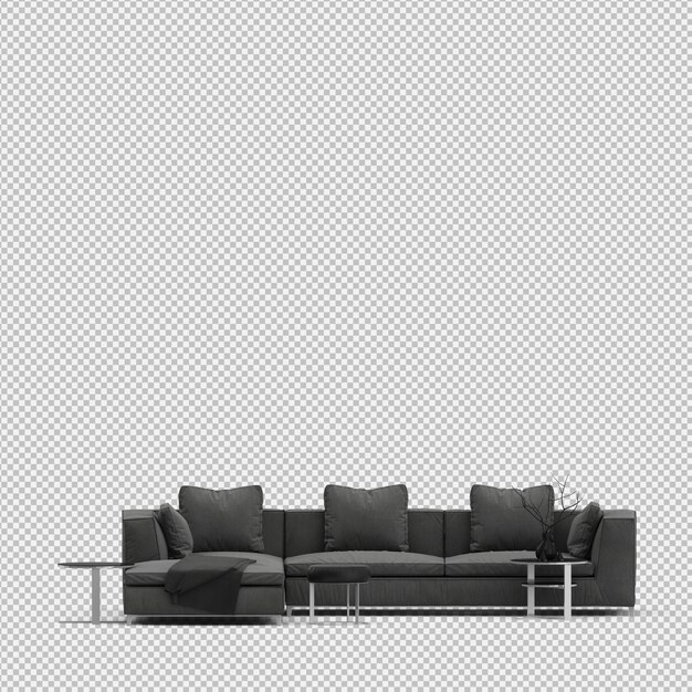 Isometric Sofa 3d Rendu Isolé