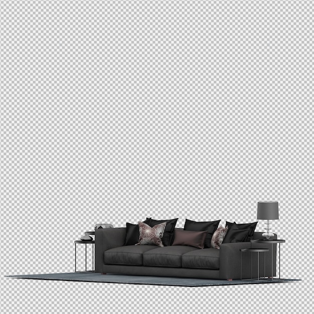 Isometric Sofa 3d Rendu Isolé