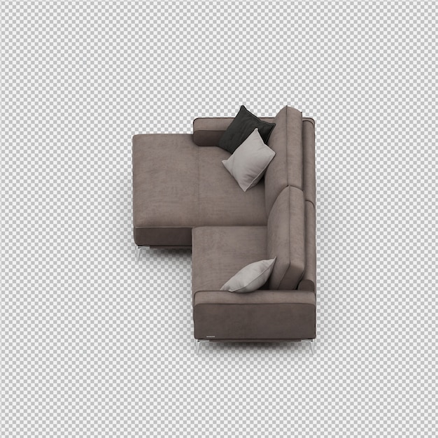 Isometric Sofa 3d Rendu Isolé