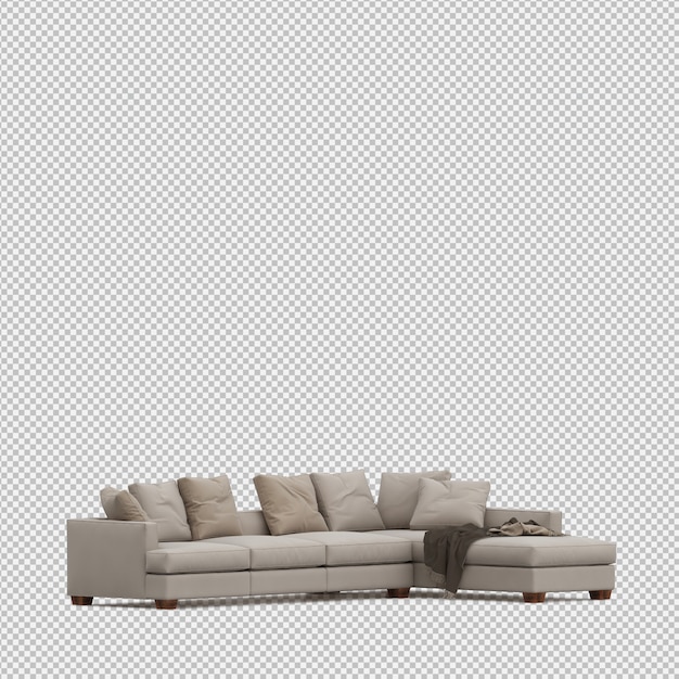 Isometric Sofa 3D rendu isolé