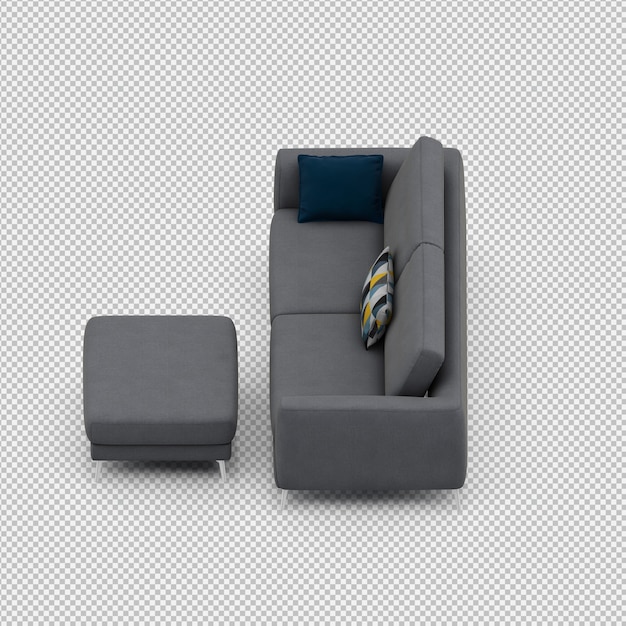 Isometric Sofa 3D rendu isolé