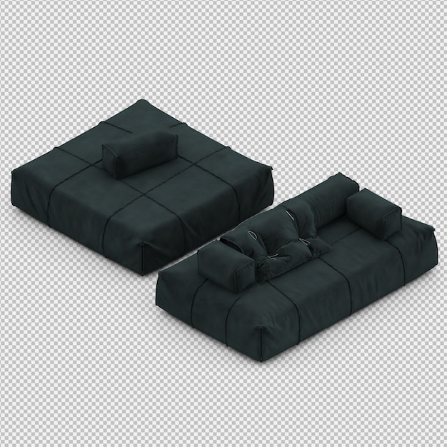 Isometric Sofa 3D rendu isolé