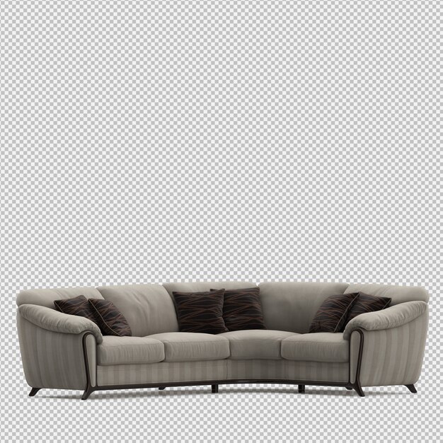 Isometric Sofa 3d Rendu Isolé