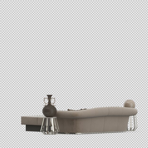 Isometric Sofa 3d Rendu Isolé