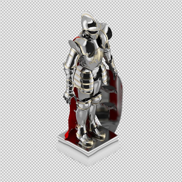 PSD isometric statue 3d isolated render