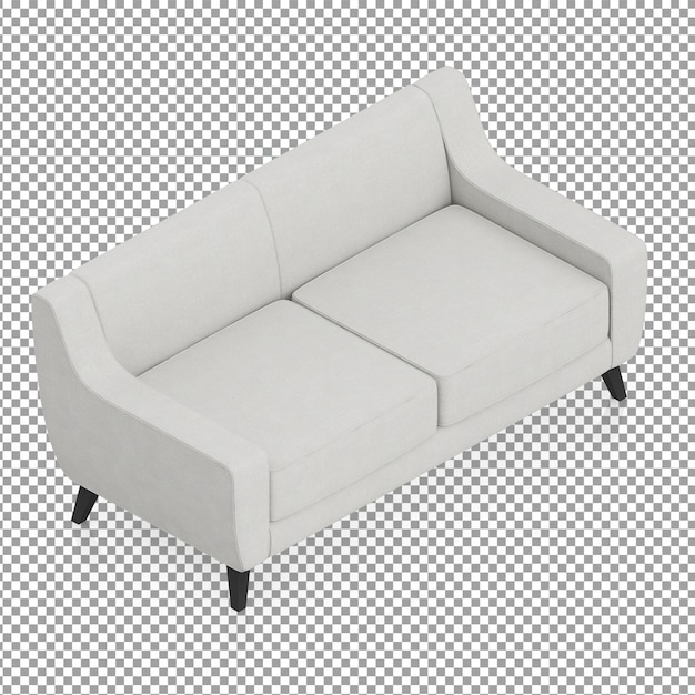isometric white couch
