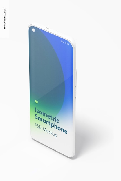 Isometrica Clay Smartphone Mockup, ritratto vista sinistra