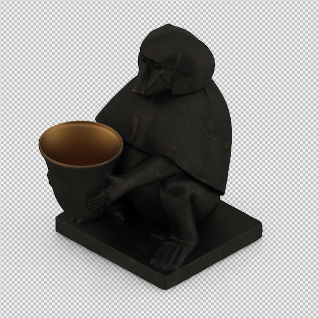 Isométrica estátua 3d isolado render