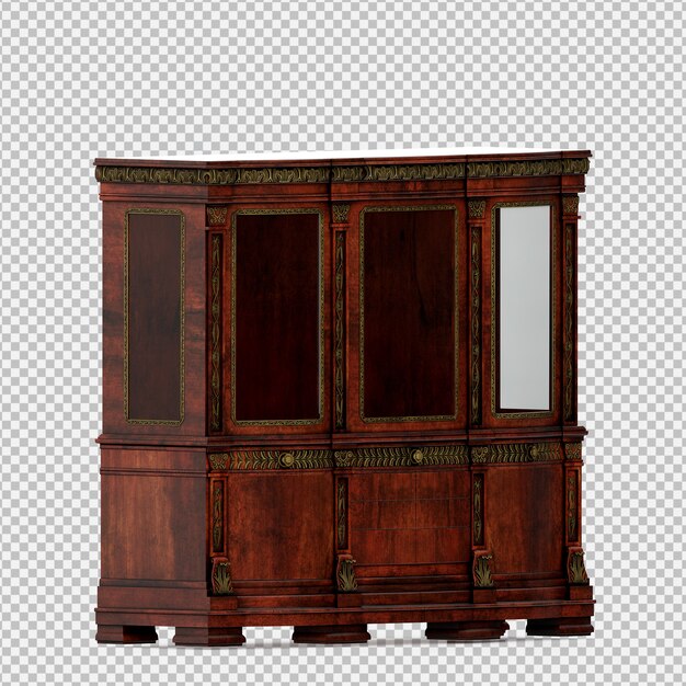 Isométrica gabinete 3d render