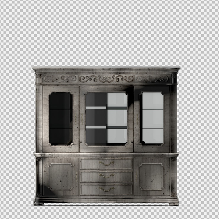 PSD isométrica gabinete 3d render