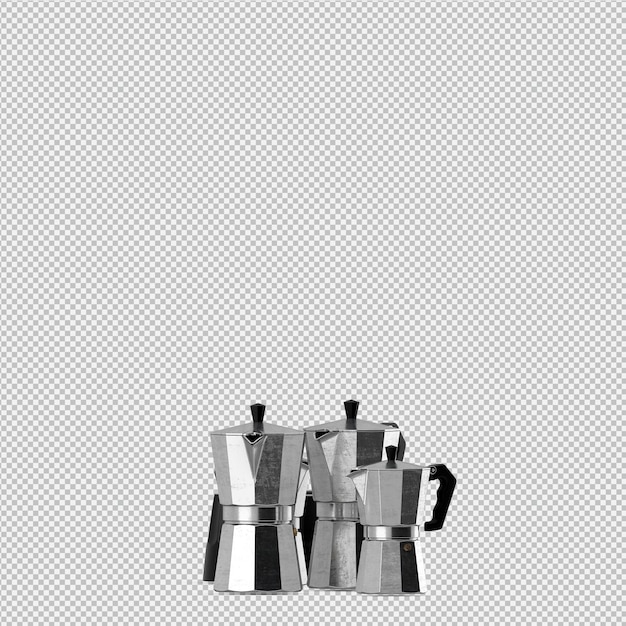 Isométrica utensilios de cocina 3D render