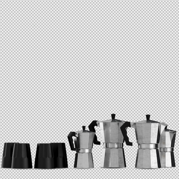 Isométrica utensilios de cocina 3D render