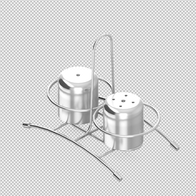 Isométrica utensilios de cocina 3D render