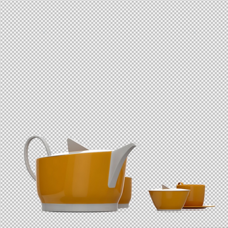 PSD isométrica utensilios de cocina 3d render