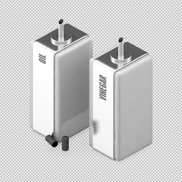 Isométrica utensilios de cocina 3D render