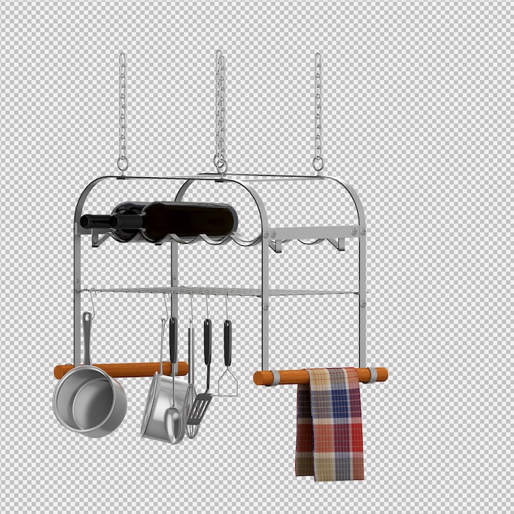PSD isométrica utensilios de cocina 3d render