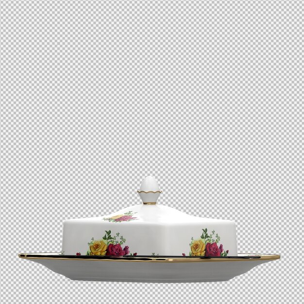 Isométrica utensilios de cocina 3D render